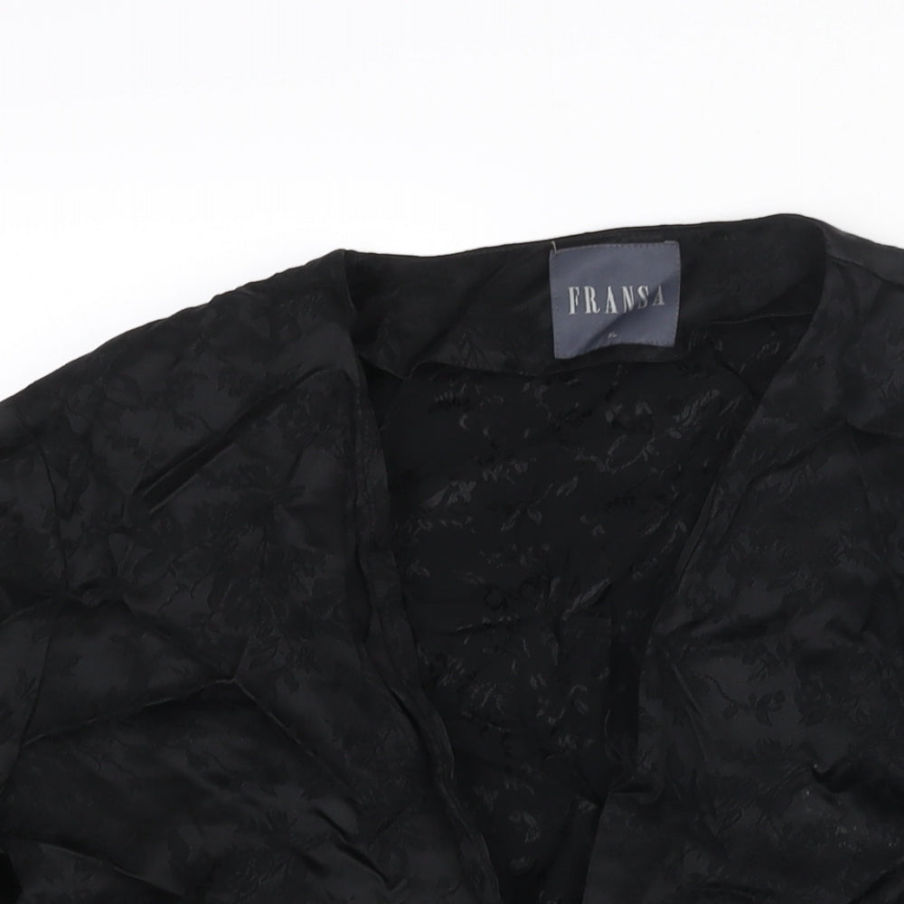 Fransa Womens Black Floral Jacket Size XL