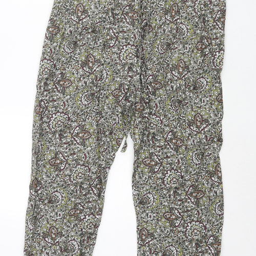 Zara Womens Multicoloured Geometric Polyester Harem Trousers Size M L21 in Regular Drawstring