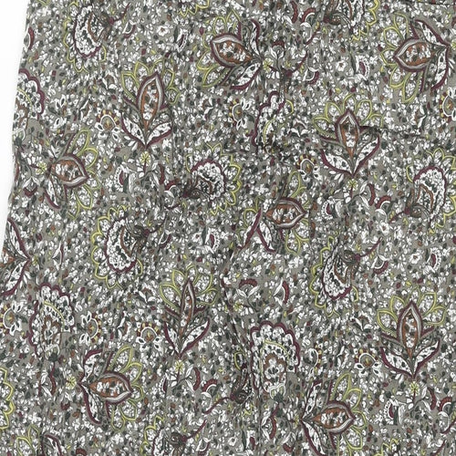 Zara Womens Multicoloured Geometric Polyester Harem Trousers Size M L21 in Regular Drawstring