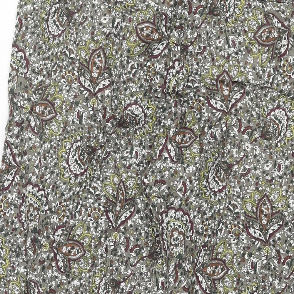 Zara Womens Multicoloured Geometric Polyester Harem Trousers Size M L21 in Regular Drawstring