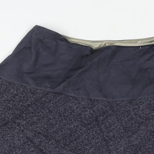 Ashish N Soni Womens Blue Wool Flare Skirt Size 8 Zip - Applique Detail