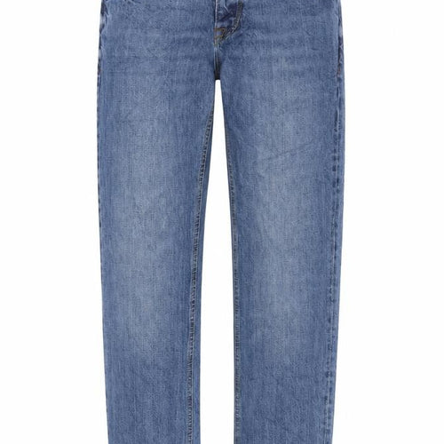 River Island Mens Blue Cotton Straight Jeans Size 30 in L30 in Regular Button