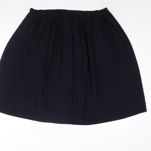 Bonmarché Womens Blue Polyester Pleated Skirt Size 18 - Button Detail