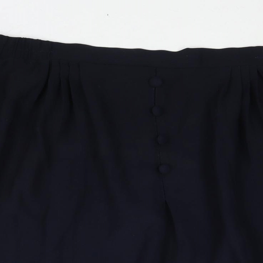Bonmarché Womens Blue Polyester Pleated Skirt Size 18 - Button Detail