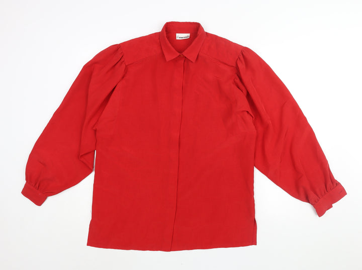 Gerry Weber Womens Red Polyester Basic Button-Up Size 10 Collared