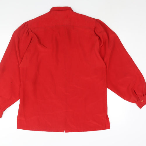 Gerry Weber Womens Red Polyester Basic Button-Up Size 10 Collared