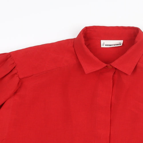 Gerry Weber Womens Red Polyester Basic Button-Up Size 10 Collared