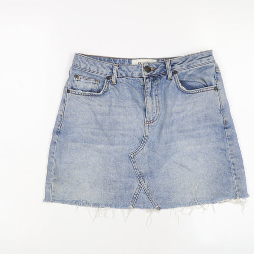 BDG Womens Blue Cotton A-Line Skirt Size S Zip