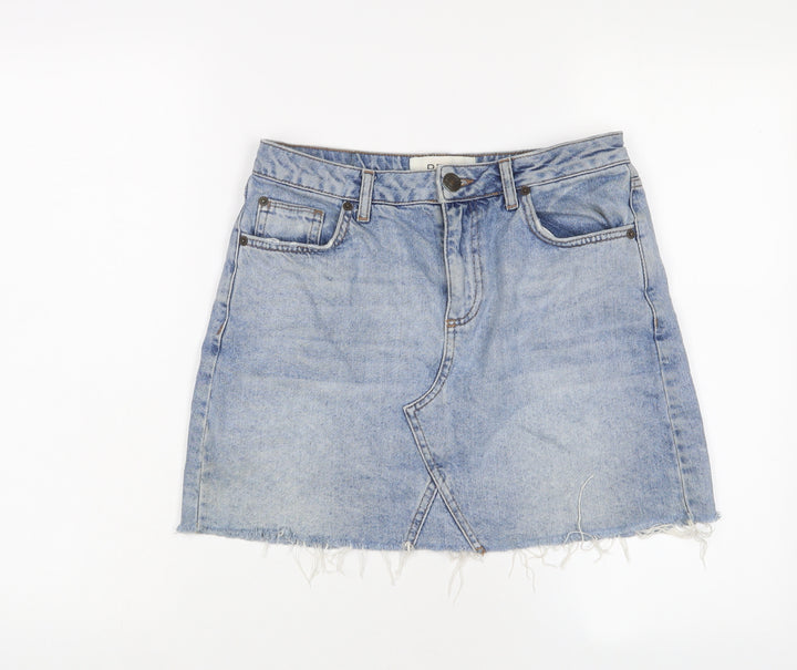 BDG Womens Blue Cotton A-Line Skirt Size S Zip