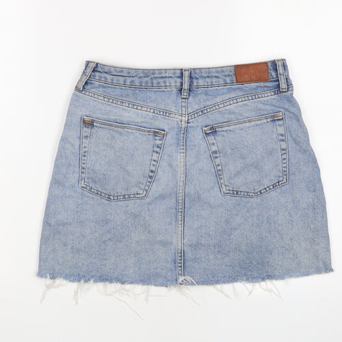 BDG Womens Blue Cotton A-Line Skirt Size S Zip