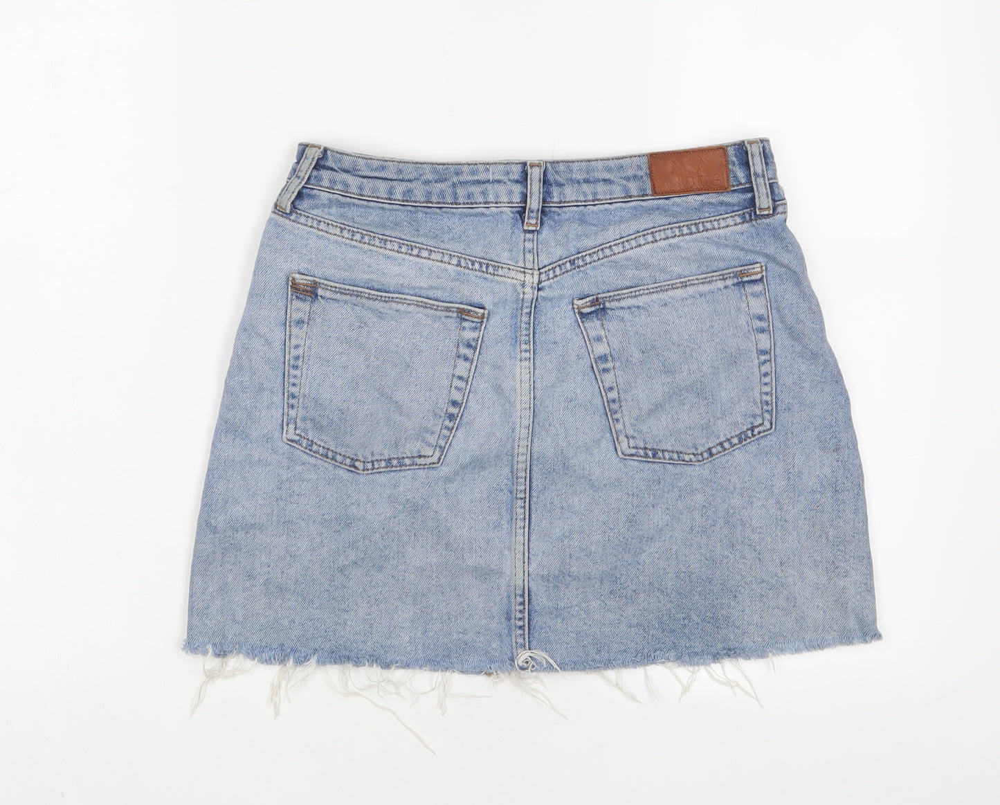 BDG Womens Blue Cotton A-Line Skirt Size S Zip