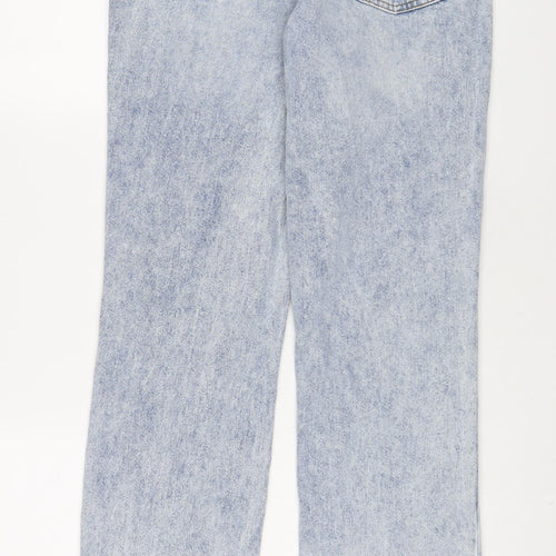 River Island Womens Blue Cotton Straight Jeans Size 6 L32 in Regular Zip