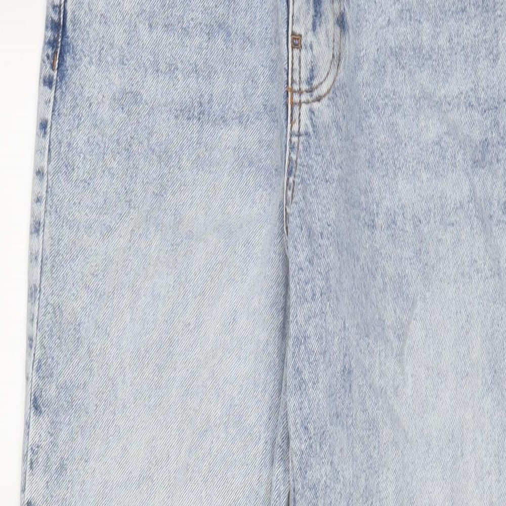 River Island Womens Blue Cotton Straight Jeans Size 6 L32 in Regular Zip