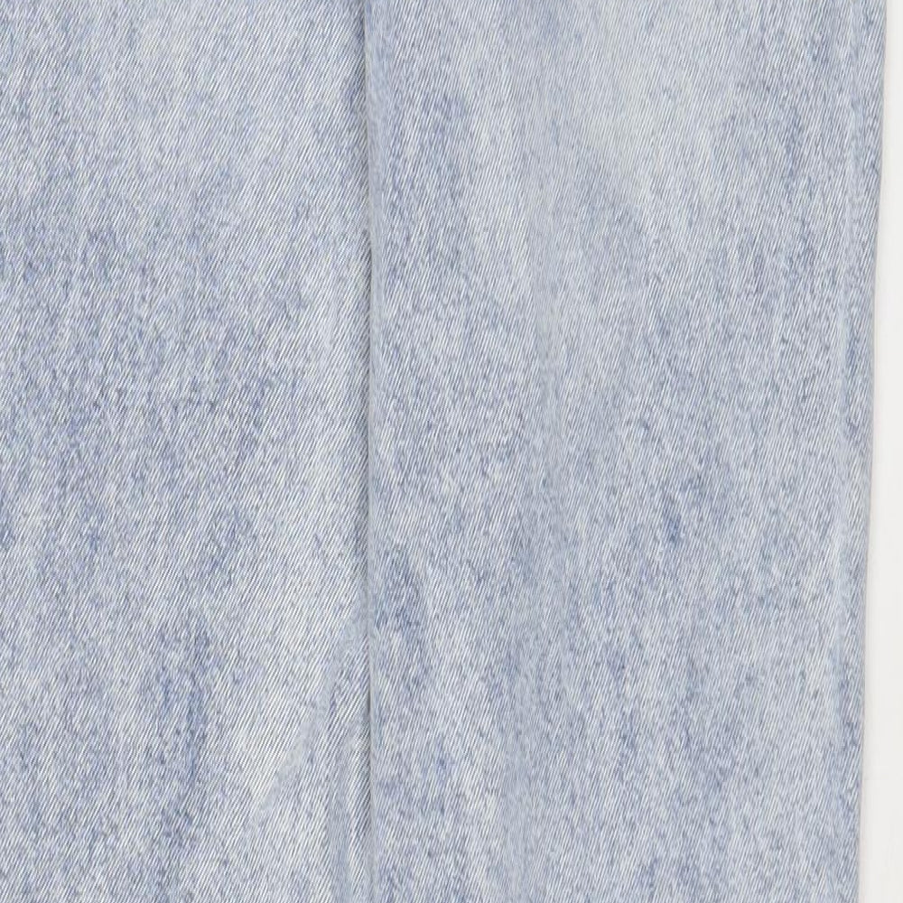 River Island Womens Blue Cotton Straight Jeans Size 6 L32 in Regular Zip