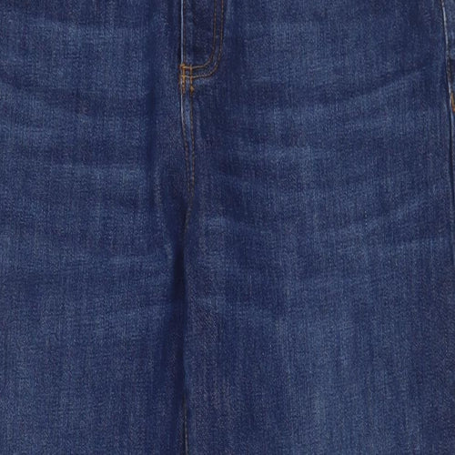 Sézane Mens Blue Cotton Straight Jeans Size 32 in L30 in Regular Zip