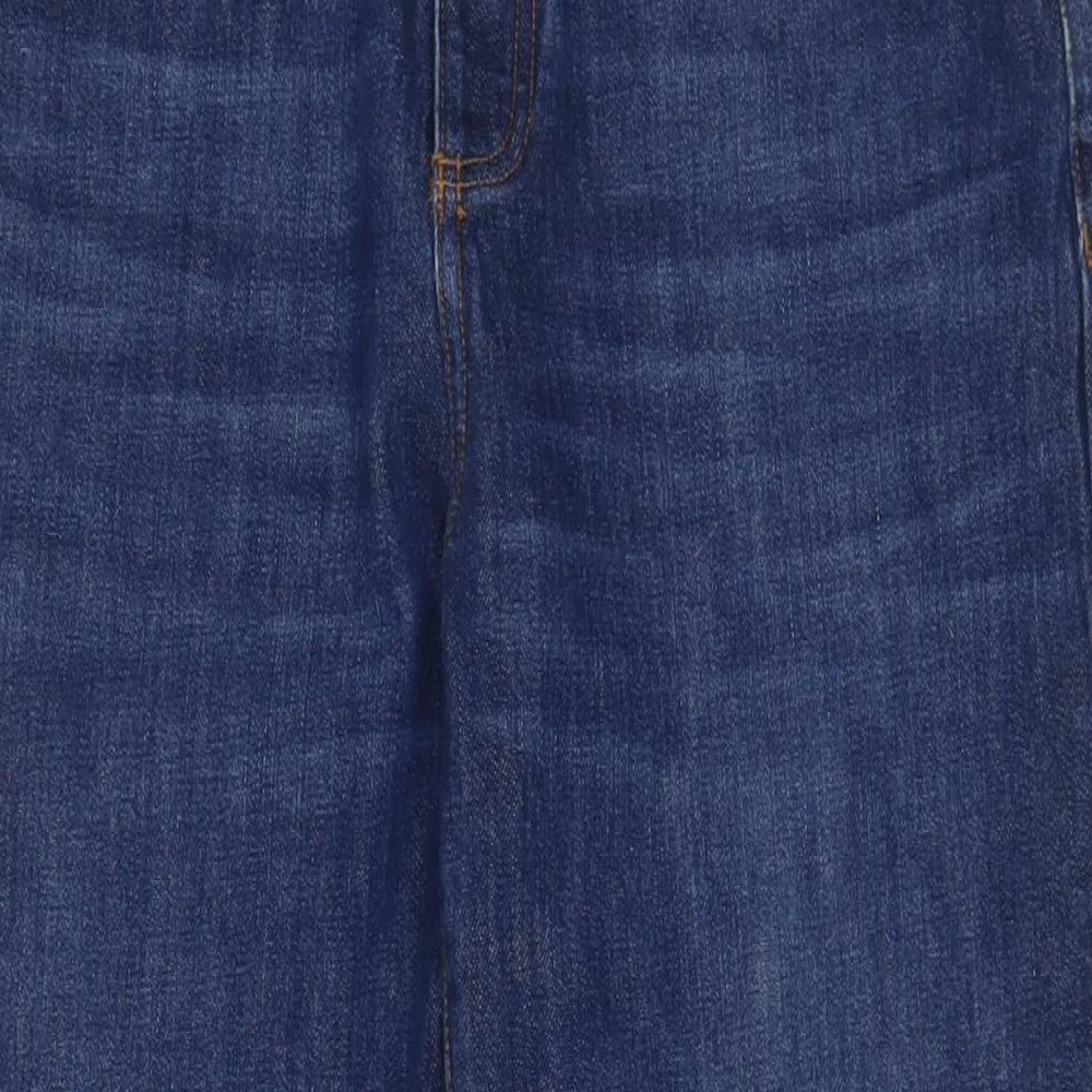 Sézane Mens Blue Cotton Straight Jeans Size 32 in L30 in Regular Zip