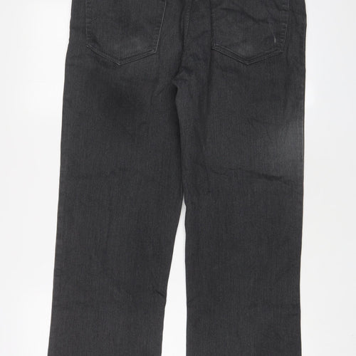 George Mens Grey Cotton Straight Jeans Size 34 in L29 in Regular Zip - Short Leg