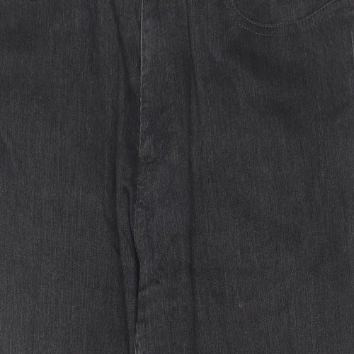 George Mens Grey Cotton Straight Jeans Size 34 in L29 in Regular Zip - Short Leg