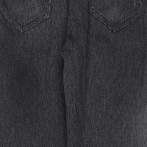George Mens Grey Cotton Straight Jeans Size 34 in L29 in Regular Zip - Short Leg