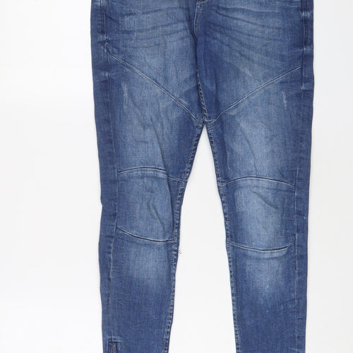 Denim & Co. Womens Blue Cotton Skinny Jeans Size 10 L29 in Regular Zip - Ankle Zips