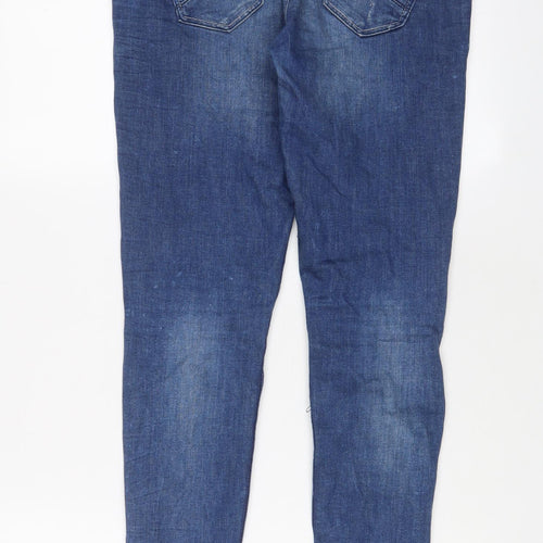 Denim & Co. Womens Blue Cotton Skinny Jeans Size 10 L29 in Regular Zip - Ankle Zips