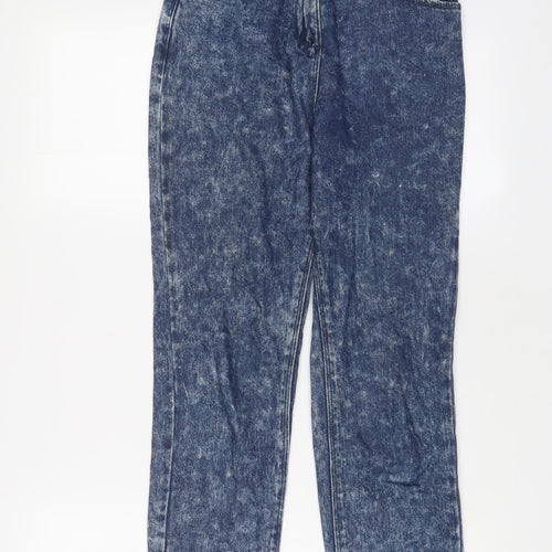 NEXT Girls Blue Cotton Straight Jeans Size 11 Years L23 in Regular Zip