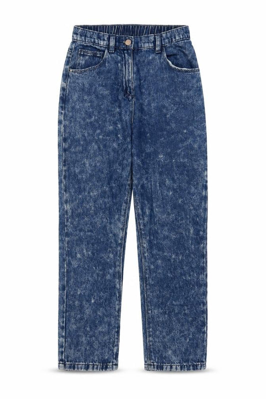 NEXT Girls Blue Cotton Straight Jeans Size 11 Years L23 in Regular Zip
