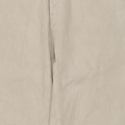 Marks and Spencer Mens Beige Cotton Trousers Size 40 in L33 in Slim Zip - Long Leg