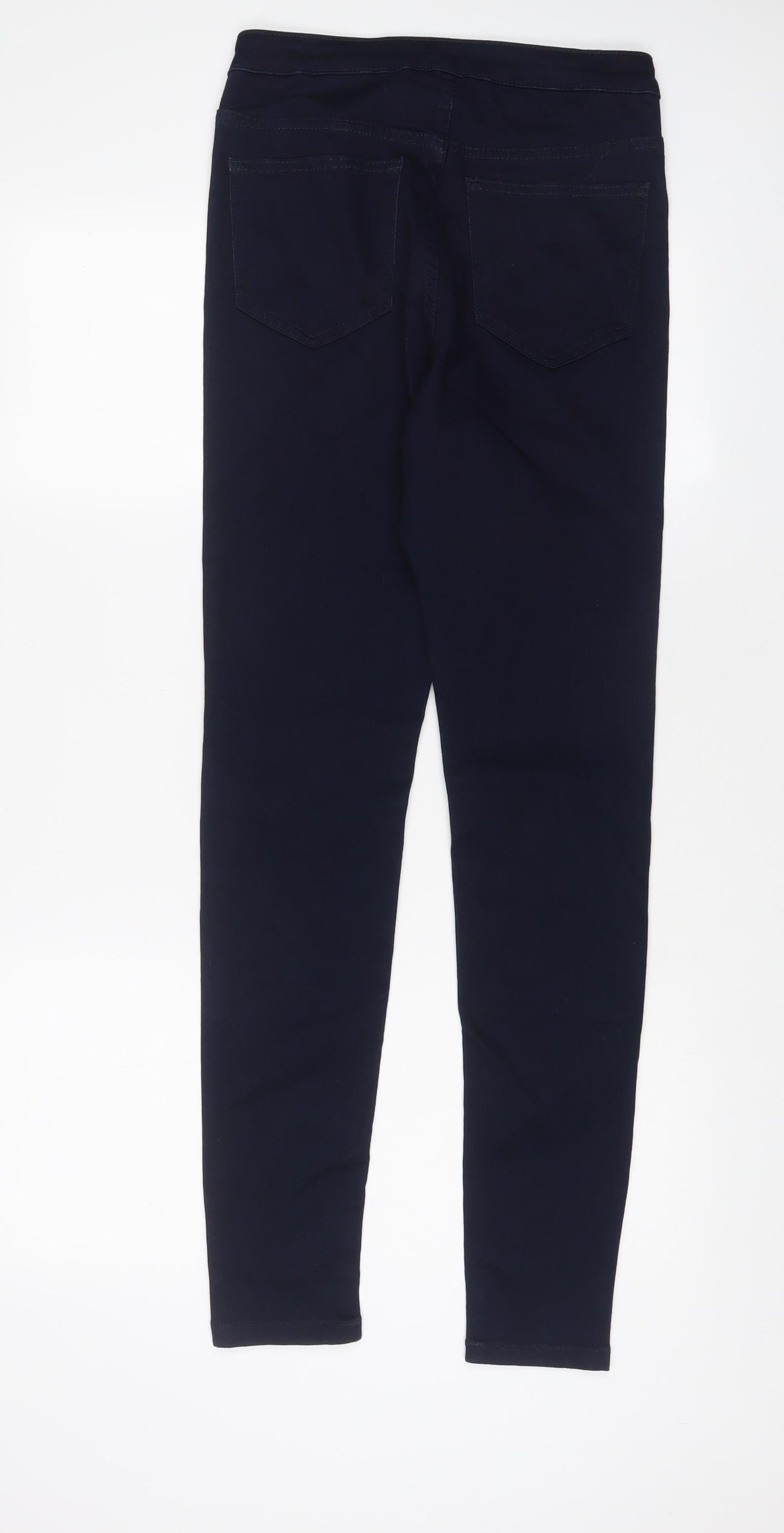 Marks and Spencer Womens Blue Cotton Skinny Jeans Size 10 L31 in Regular Zip