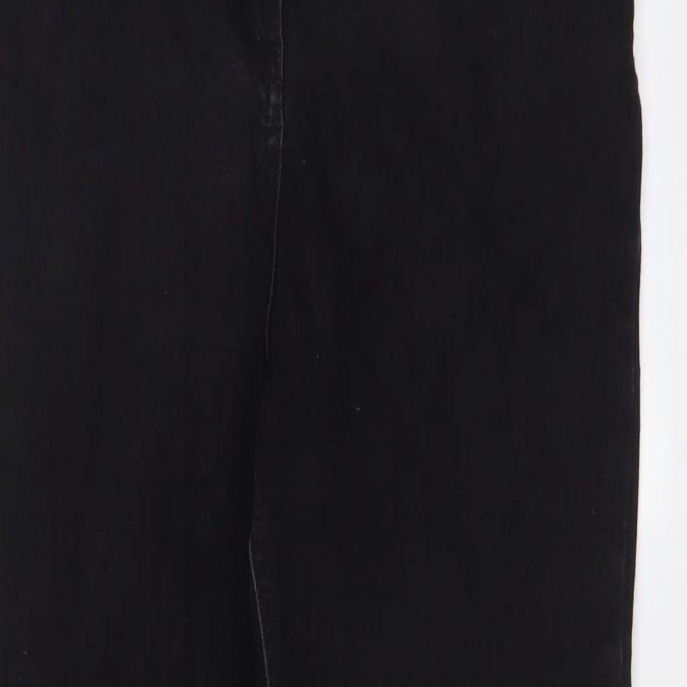 Papaya Womens Black Cotton Skinny Jeans Size 16 L27 in Regular Zip