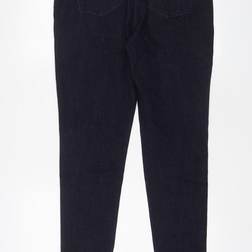 Marks and Spencer Womens Blue Cotton Skinny Jeans Size 18 L30 in Regular Zip
