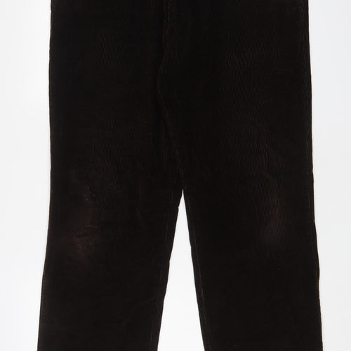 Blue Harbour Mens Brown Cotton Trousers Size 38 in L33 in Regular Zip - Long Leg