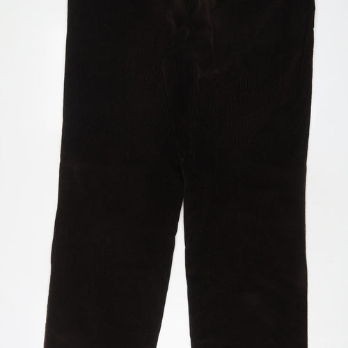 Blue Harbour Mens Brown Cotton Trousers Size 38 in L33 in Regular Zip - Long Leg
