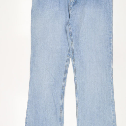 George Mens Blue Cotton Straight Jeans Size 34 in L31 in Regular Zip