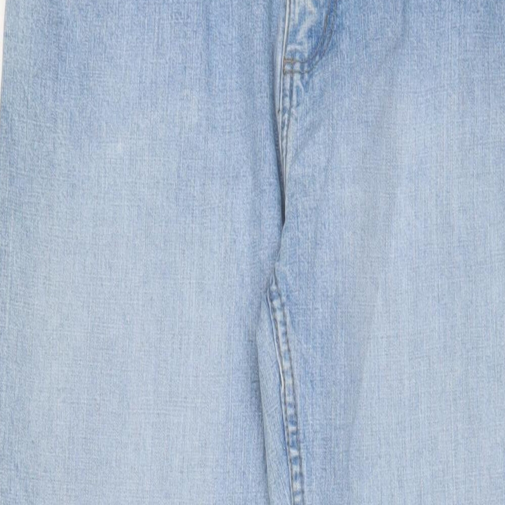 George Mens Blue Cotton Straight Jeans Size 34 in L31 in Regular Zip