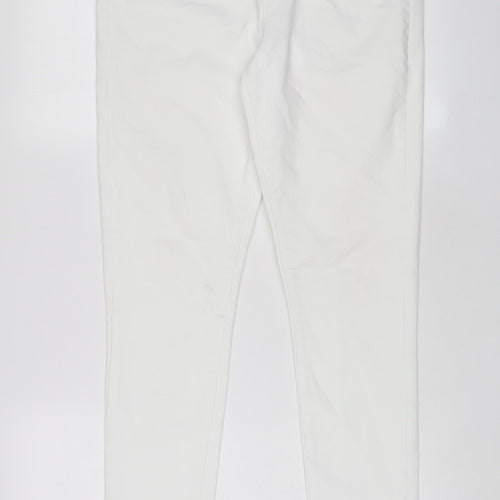 Zara Mens White Cotton Skinny Jeans Size 31 in L32 in Regular Zip