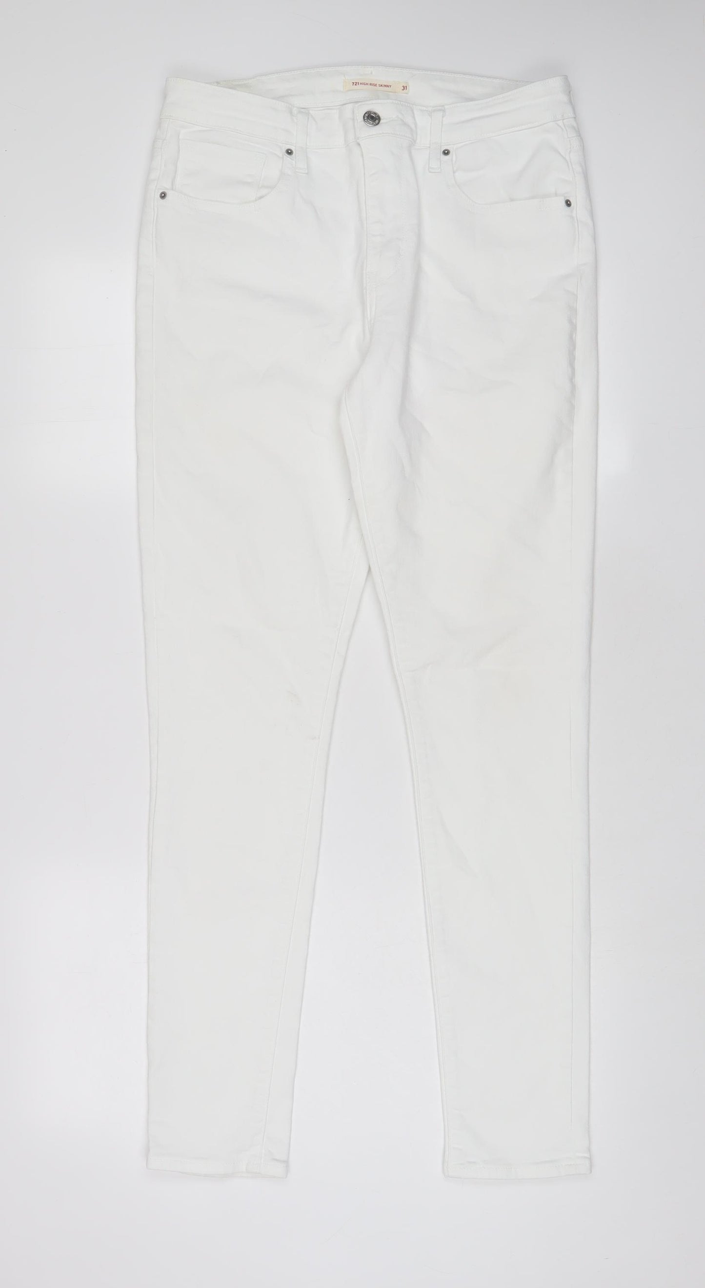 Zara Mens White Cotton Skinny Jeans Size 31 in L32 in Regular Zip