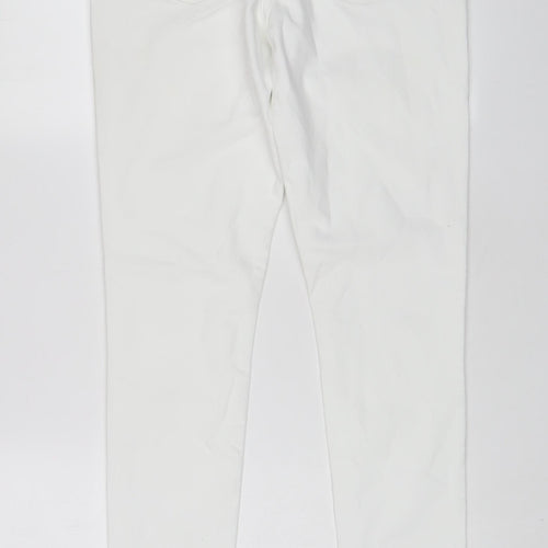 Zara Mens White Cotton Skinny Jeans Size 31 in L32 in Regular Zip