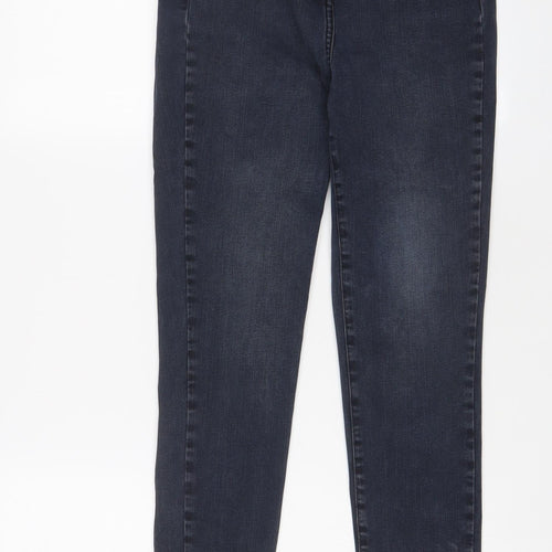 NEXT Womens Blue Cotton Skinny Jeans Size 12 L26 in Regular Zip