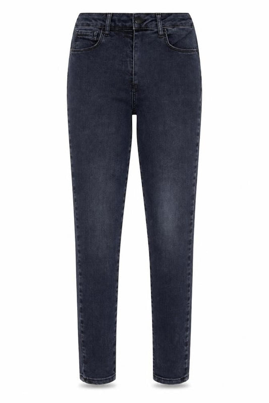 Front view of Next women’s blue cotton skinny jeans, size UK 12, 26-inch leg regular zip