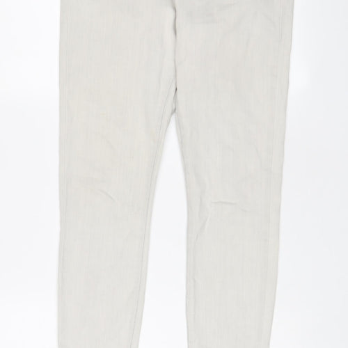 Marks and Spencer Womens Grey Cotton Skinny Jeans Size 14 L26 in Regular Zip