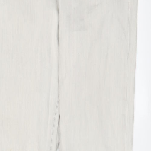 Marks and Spencer Womens Grey Cotton Skinny Jeans Size 14 L26 in Regular Zip
