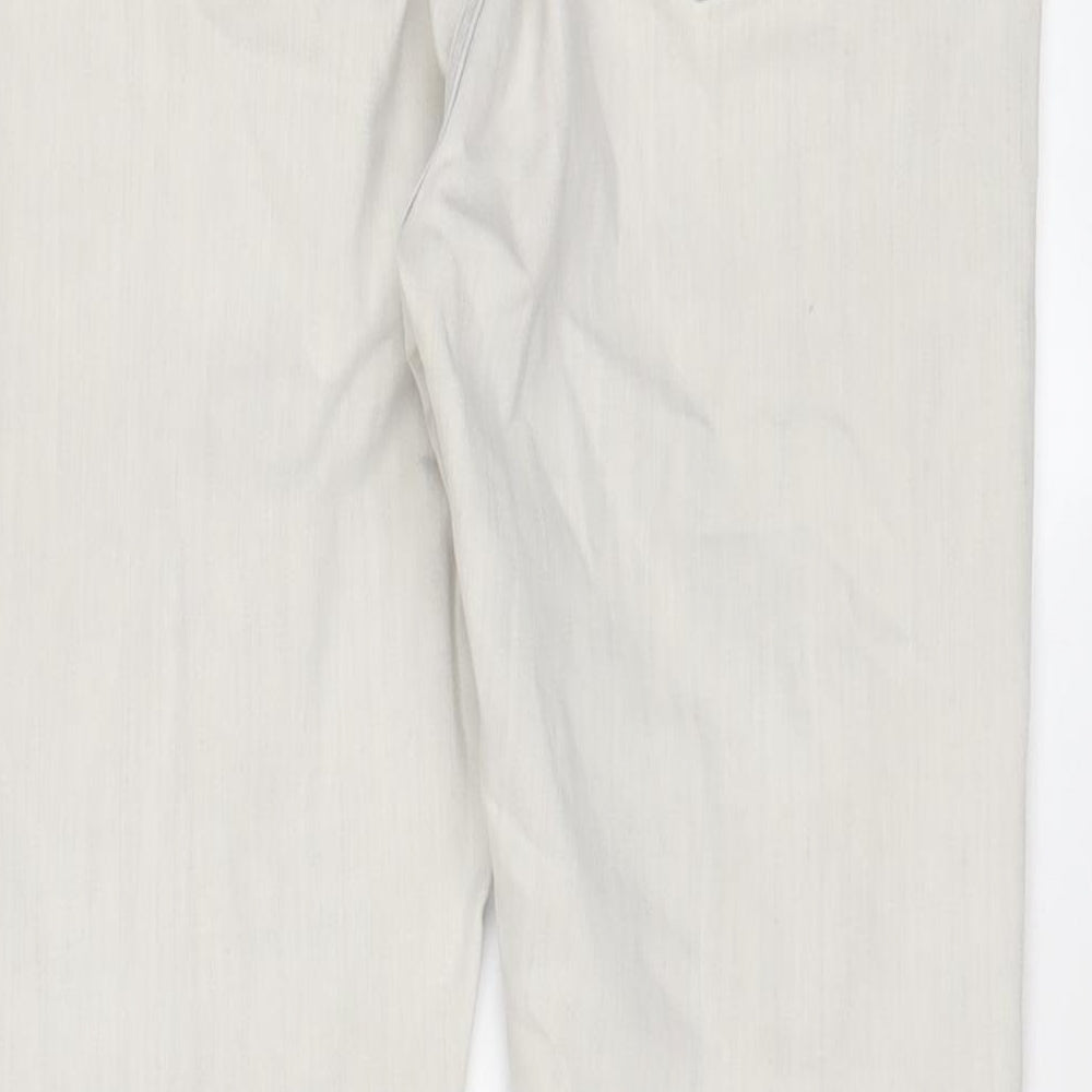 Marks and Spencer Womens Grey Cotton Skinny Jeans Size 14 L26 in Regular Zip