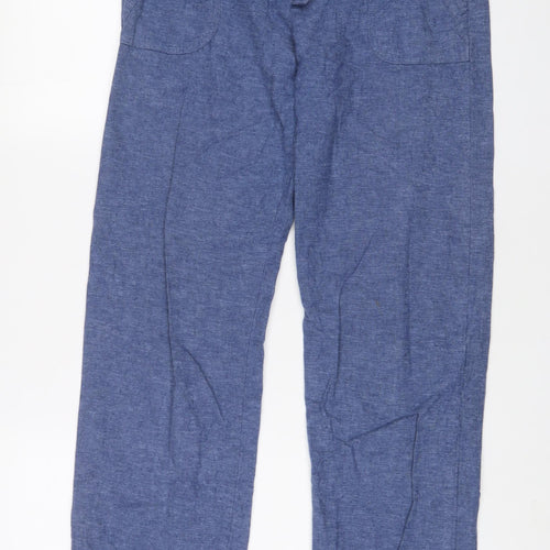 F&F Womens Blue Cotton Straight Jeans Size 10 L31 in Regular Zip - Belted