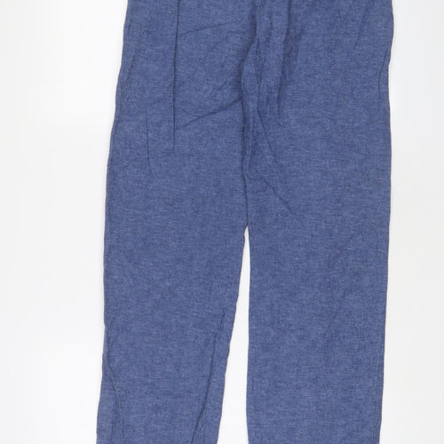 F&F Womens Blue Cotton Straight Jeans Size 10 L31 in Regular Zip - Belted
