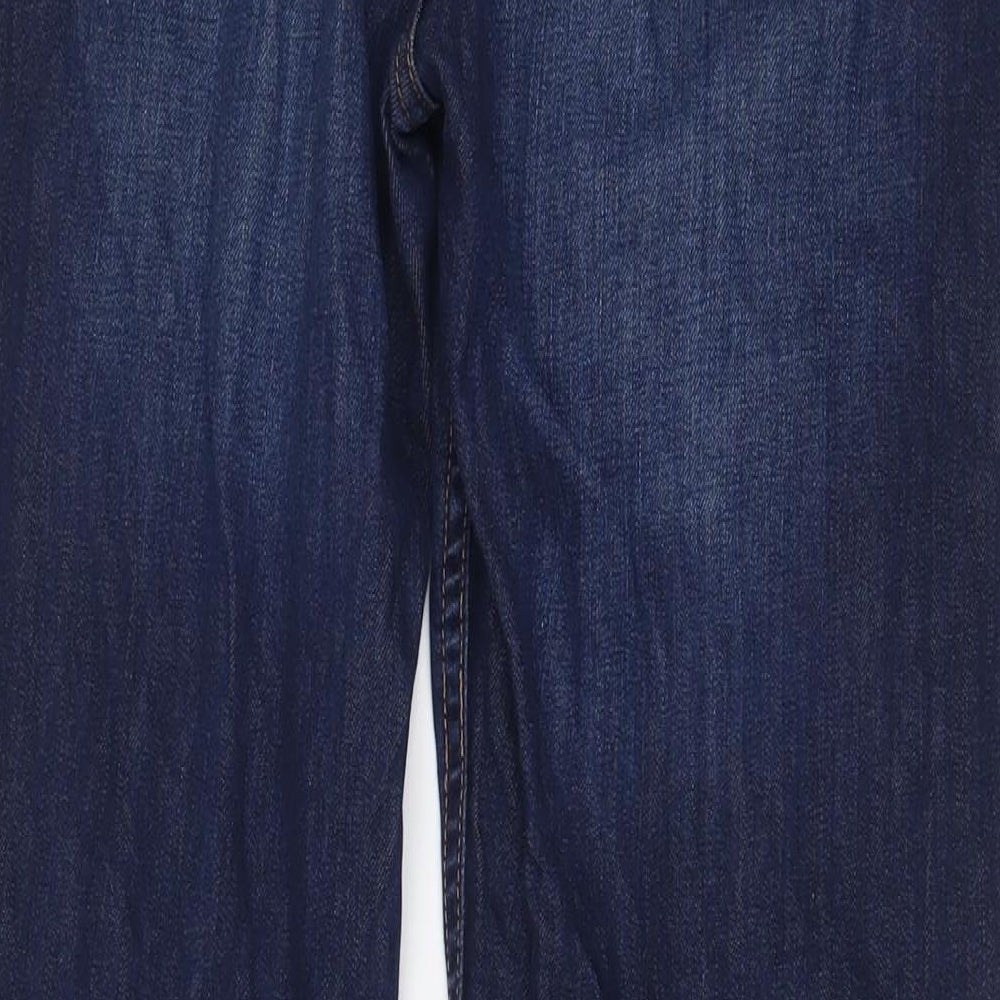 Marks and Spencer Womens Blue Cotton Straight Jeans Size 12 L30 in Regular Zip