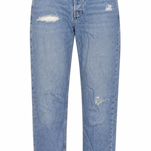 Topshop Womens Blue Cotton Straight Jeans Size 24 in L32 in Regular Button