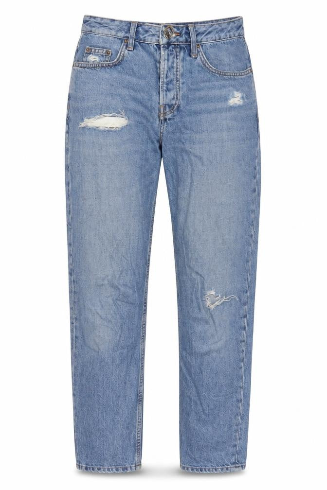 Topshop Womens Blue Cotton Straight Jeans Size 24 in L32 in Regular Button