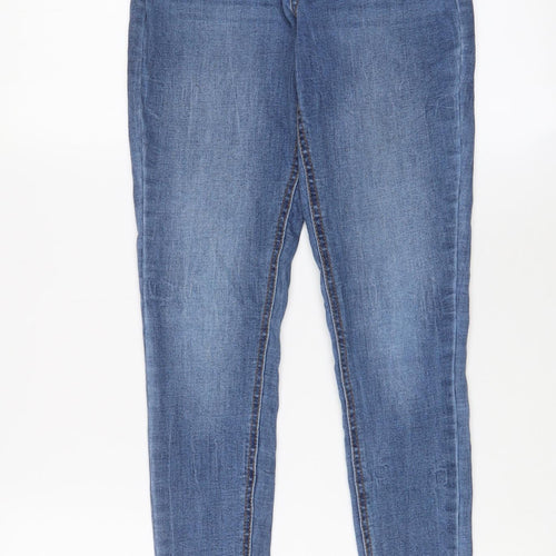 New Look Womens Blue Cotton Skinny Jeans Size 6 L26 in Regular Zip