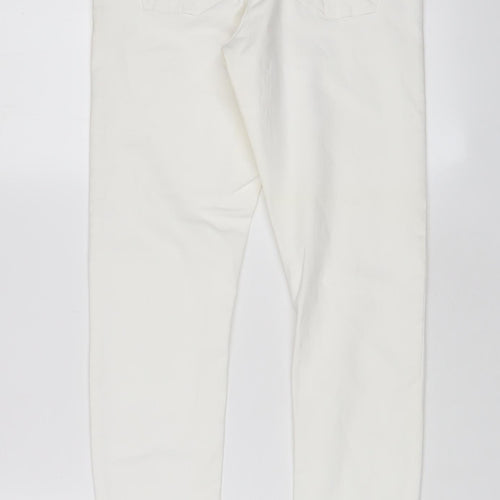 Topshop Womens White Cotton Skinny Jeans Size 30 in L30 in Regular Zip